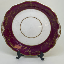 Load image into Gallery viewer, 2 x Regency Antique SPODES Burgundy SERVING or CAKE PLATES 9&quot; and 7.5&quot;