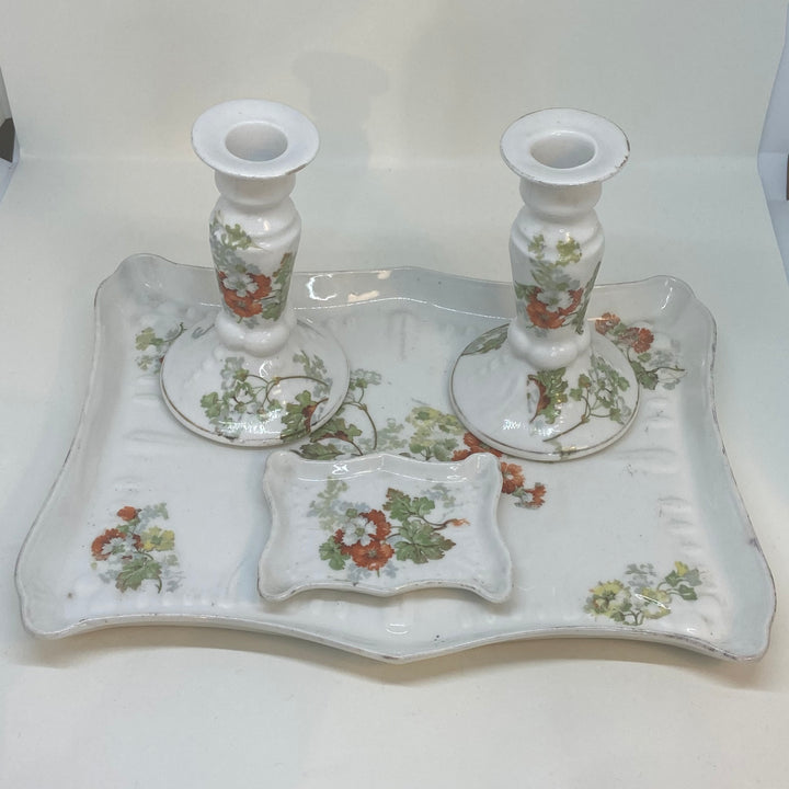 Vintage China DRESSING TABLE SET CANDLE STICK HOLDER