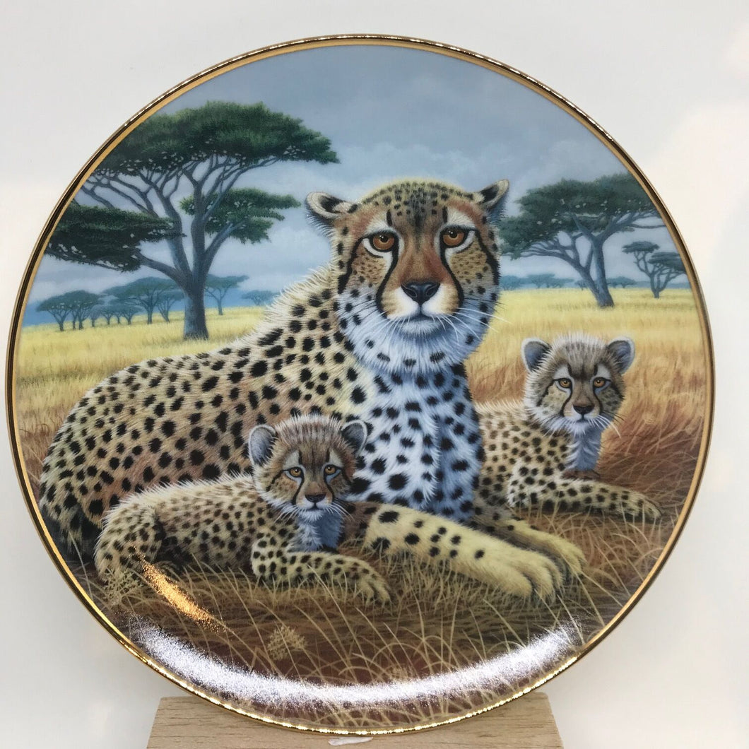 NWF CHEETAH AND CUBS Michael Matherly COLLECTORS PLATE Franklin Mint