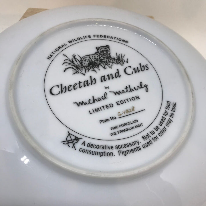 NWF CHEETAH AND CUBS Michael Matherly COLLECTORS PLATE Franklin Mint