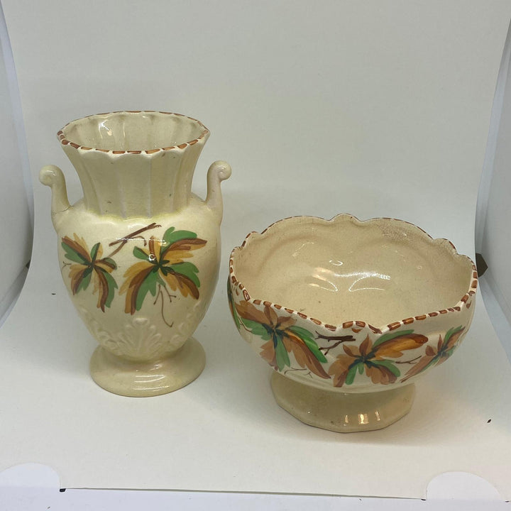 Pair of Vintage KELSBORO WARE AMPHORA and POSY VASES Hand Painted