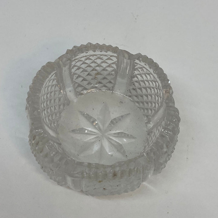 Vintage Round CRYSTAL SALT CELLAR