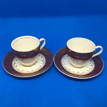 Load image into Gallery viewer, Vintage J &amp; G MEAKIN Sol Golden Court Burgundy LUNCH PLATES, GRAVY BOAT, TUREENS