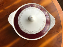 Load image into Gallery viewer, Vintage J &amp; G MEAKIN Sol Golden Court Burgundy LUNCH PLATES, GRAVY BOAT, TUREENS